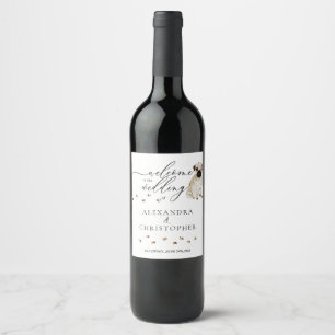 Étiquette Pour Bouteilles De Vin Mariage mignon de chien CARLIN