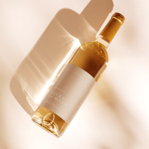 Étiquette Pour Bouteilles De Vin Mariage minimaliste moderne élégant Tan Boho Arch