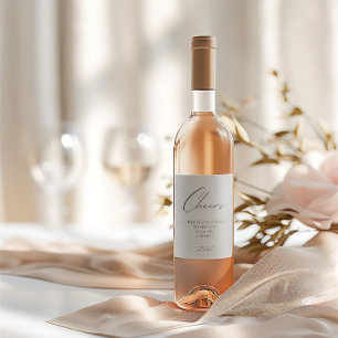 Étiquette Pour Bouteilles De Vin Mariage minimaliste noir et blanc "Cheval to Love"