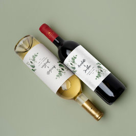 Étiquette Pour Bouteilles De Vin Mariage moderne et élégant noir