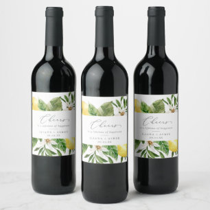 Étiquette Pour Bouteilles De Vin Mariage moderne Lemon Garden