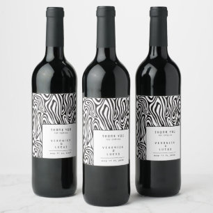 Étiquette Pour Bouteilles De Vin Mariage monochrome Motif moderne