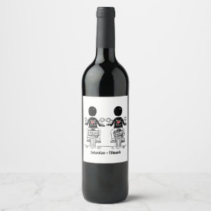 Étiquette Pour Bouteilles De Vin Mariage motocyclette Grooms