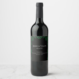 Étiquette Pour Bouteilles De Vin Mariage noir vert