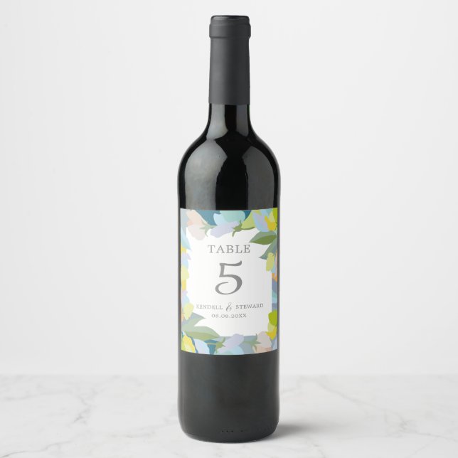 Étiquette Pour Bouteilles De Vin Mariage Numéro de table Étiquette de vin (Devant)