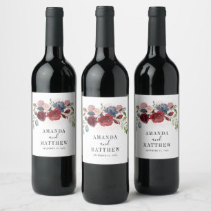 Étiquette Pour Bouteilles De Vin Mariage personnalisé rustique de Bourgogne
