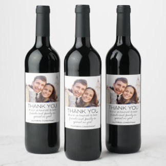 Étiquette Pour Bouteilles De Vin Mariage Photo Merci Favor