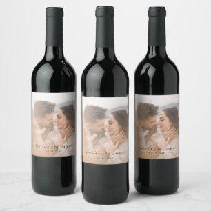 Étiquette Pour Bouteilles De Vin Mariage Photo Moderne