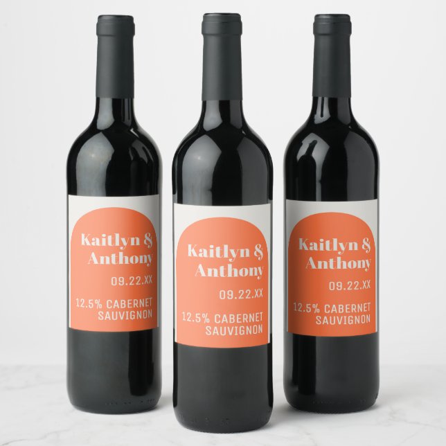Étiquette Pour Bouteilles De Vin Mariage rétro de charme nostalgique (Bouteilles)
