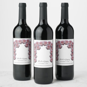 Étiquette Pour Bouteilles De Vin Mariage Rose rose clair