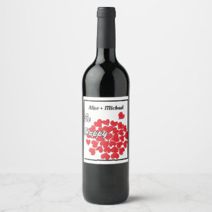 Étiquette Pour Bouteilles De Vin Mariage, Saint Valentin, salutation, étiquette, so