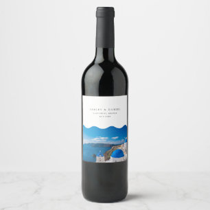 Étiquette Pour Bouteilles De Vin Mariage Santorin