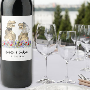 Étiquette Pour Bouteilles De Vin Mariage sur le thème des dinosaures