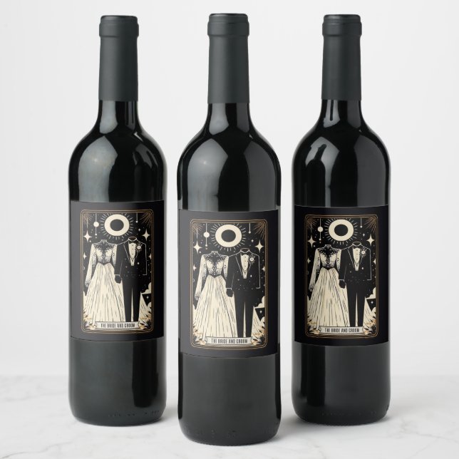 Étiquette Pour Bouteilles De Vin Mariage Tarot mariée et mariée (Bouteilles)