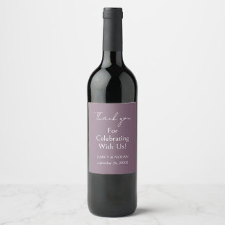 Étiquette Pour Bouteilles De Vin Mariage violet simple et élégant