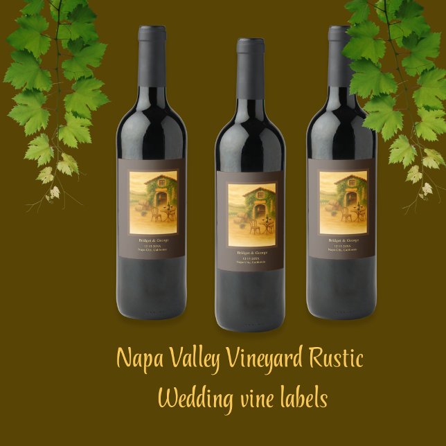 Étiquette Pour Bouteilles De Vin Mariage viticole de Napa Valley (Créateur téléchargé)