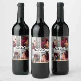 Étiquette Pour Bouteilles De Vin Meilleur papa personnalisé 4 photo Collage