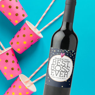 Étiquette Pour Bouteilles De Vin Meilleur patron jamais de retraite ÉTIQUETTE de vi