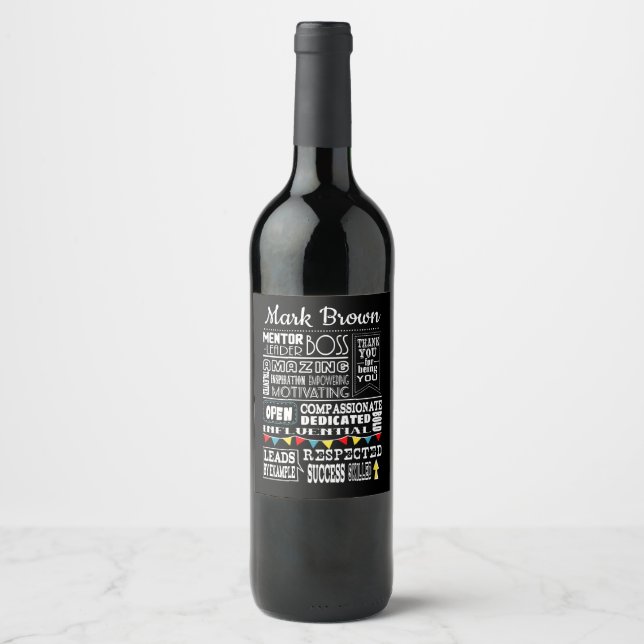 Étiquette Pour Bouteilles De Vin Meilleure appréciation de patron Cadeau Vin étique (Devant)