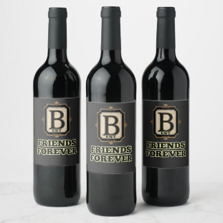 ÉTIQUETTE POUR BOUTEILLES DE VIN MEILLEURES AMIES POUR TOUJOURS
