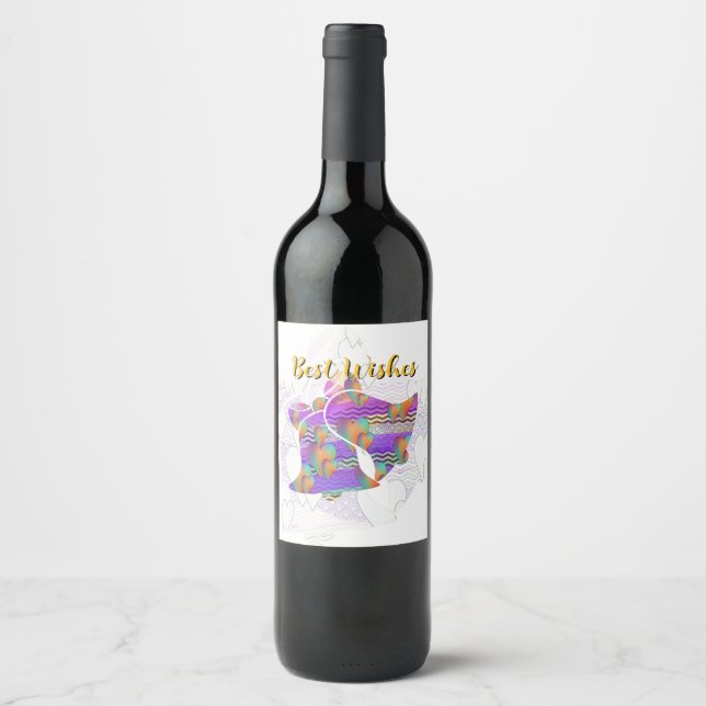 Étiquette Pour Bouteilles De Vin Meilleurs voeux (Devant)