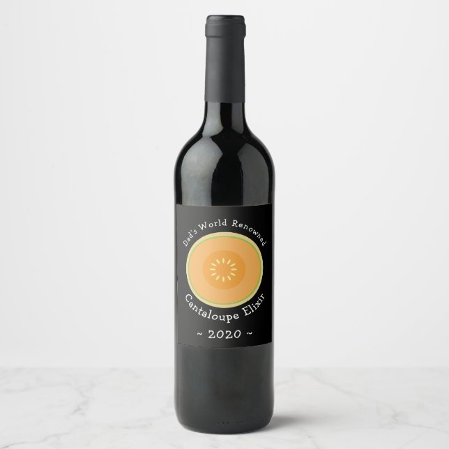 Étiquette Pour Bouteilles De Vin Mélon Cantaloupe Maison Personnalisé (Devant)