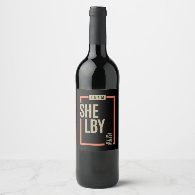 Étiquette Pour Bouteilles De Vin Membre à vie Shelby (Devant)