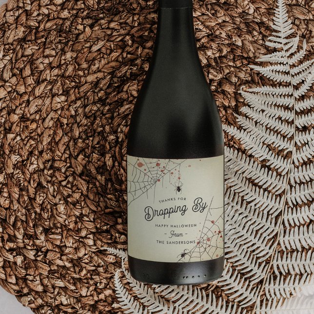 Étiquette Pour Bouteilles De Vin Merci D'Avoir Laissé Par Halloween Party Favor (Créateur téléchargé)