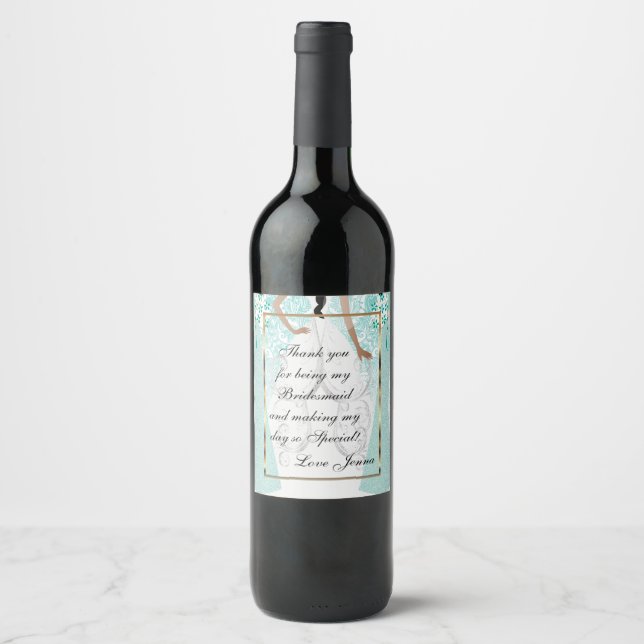 Étiquette Pour Bouteilles De Vin Merci d'être ma servante (Devant)