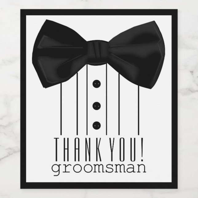 Étiquette Pour Bouteilles De Vin Merci Groomsman (Étiquettes simples)