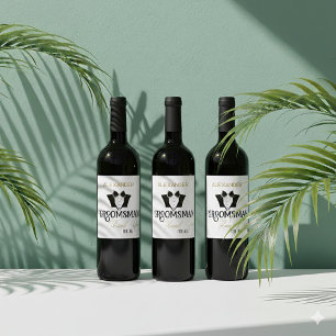 Étiquette Pour Bouteilles De Vin Merci Groomsman Pour Tous Élégants Personnalisés