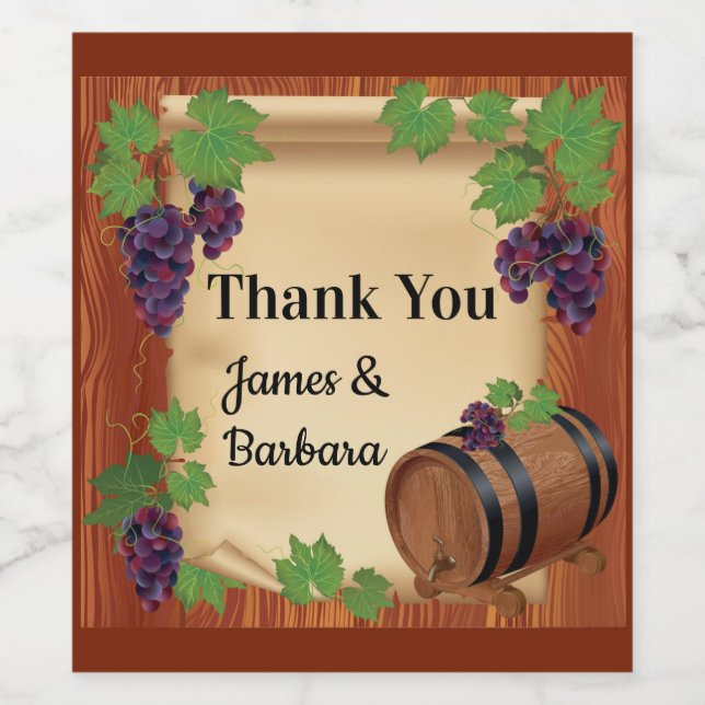 Étiquette Pour Bouteilles De Vin Merci personnalisé (Étiquettes simples)