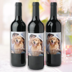 Étiquette Pour Bouteilles De Vin Merci Personnalisé Pet Photo Dog Mariage