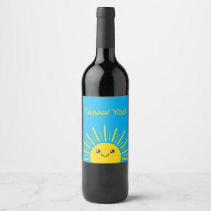 Étiquette Pour Bouteilles De Vin Merci solaire