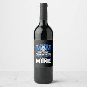 Étiquette Pour Bouteilles De Vin Mère Art Fière Police Maman