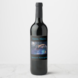 Étiquette Pour Bouteilles De Vin Mermaid Galaxy