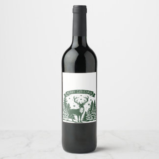 Étiquette Pour Bouteilles De Vin Merry Christmas