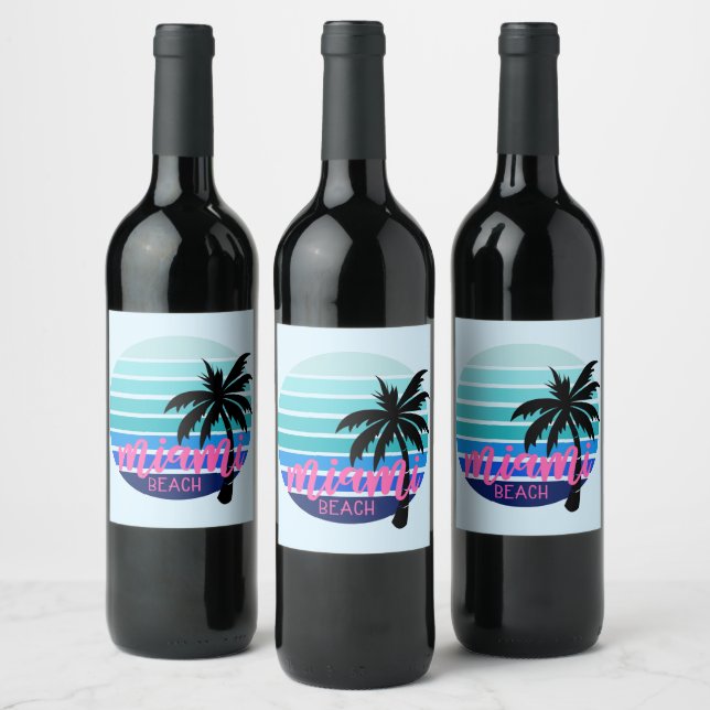 Étiquette Pour Bouteilles De Vin Miami Beach (Bouteilles)