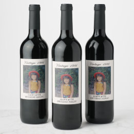 Étiquette Pour Bouteilles De Vin Milestone Birthday Party Decor Vintage Year Photo