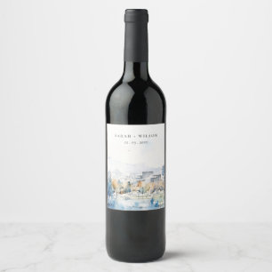 Étiquette Pour Bouteilles De Vin Minimal San Jose, California Watercolor Mariage