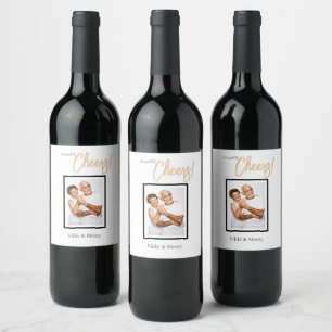 Étiquette Pour Bouteilles De Vin Minimaliste Classic Simple Fiançailles personnalis
