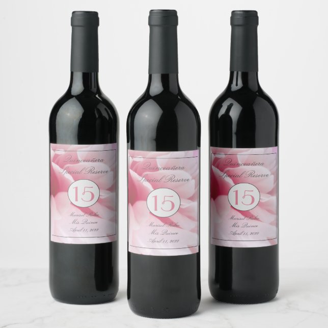 Étiquette Pour Bouteilles De Vin Mis Quince Rose Floral (Bouteilles)