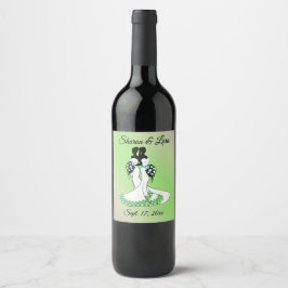 Étiquette Pour Bouteilles De Vin Mme et Mme Mariage Personnalisée Green