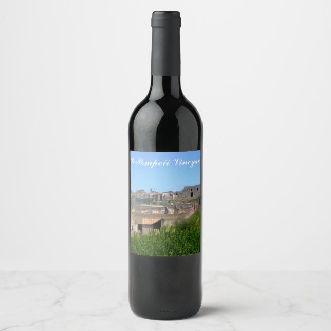 Étiquette Pour Bouteilles De Vin Modèle de Pompéi Italie (Devant)