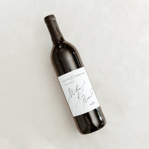 Étiquette Pour Bouteilles De Vin Modèle De Script Minimal Whimsical Matron D'Honneu