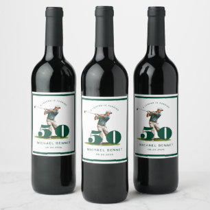 Étiquette Pour Bouteilles De Vin Modern Green Golf 50e Anniversaire