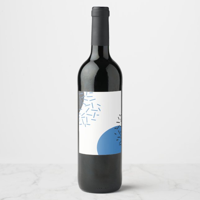 Étiquette Pour Bouteilles De Vin Moderne, simple, cool, abstrait, motif graphique (Devant)