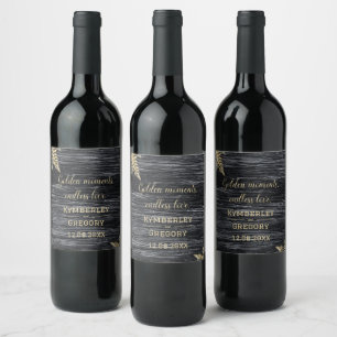 Étiquette Pour Bouteilles De Vin Moments Dorés Rustique Moderne Élégants Amour Infi