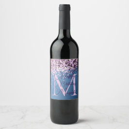Étiquette Pour Bouteilles De Vin Monogram Lavender Confetti Amusants Anniversaire