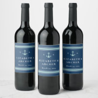Monogramme nautique Mariage bleu marine